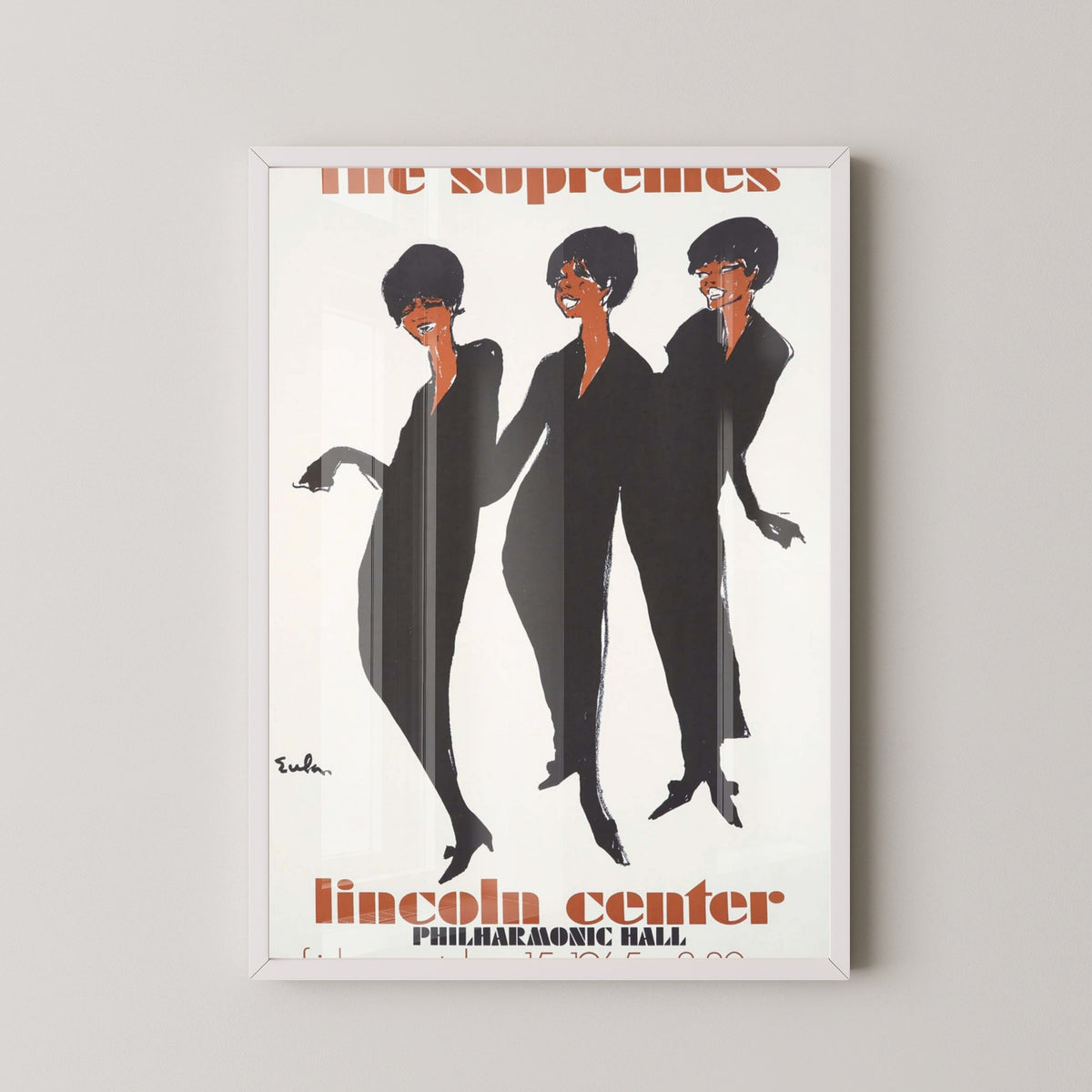 The Supremes Lincoln Center Concert Poster – white frame mockup