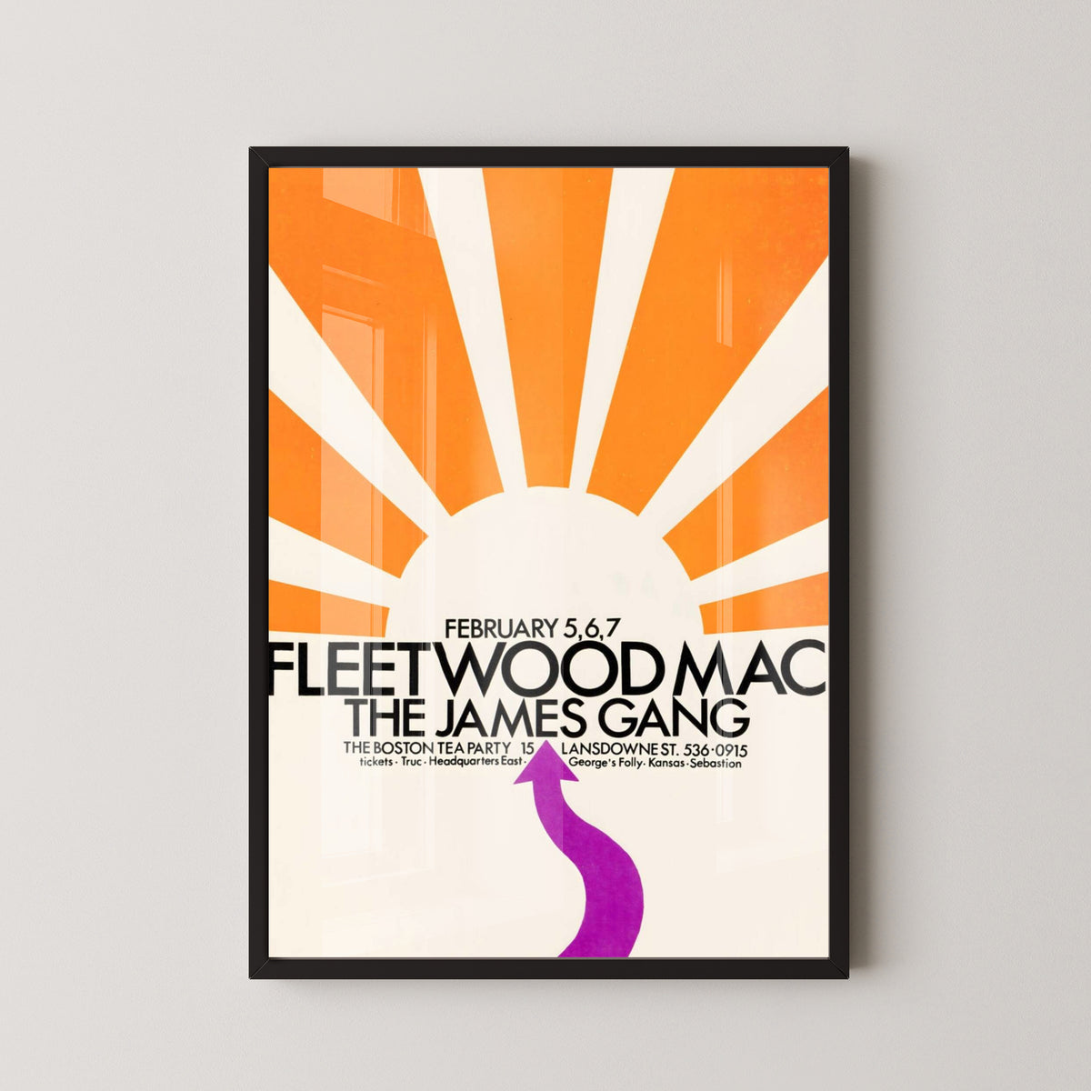 Fleetwood Mac Boston Concert Poster – black frame mockup