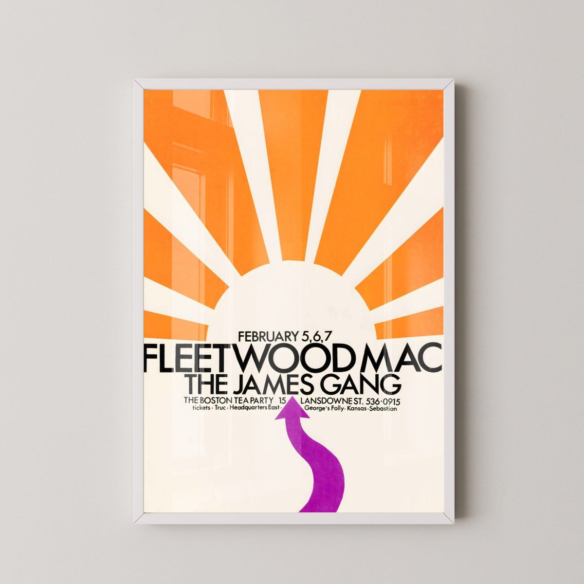 Fleetwood Mac Boston Concert Poster – white frame mockup