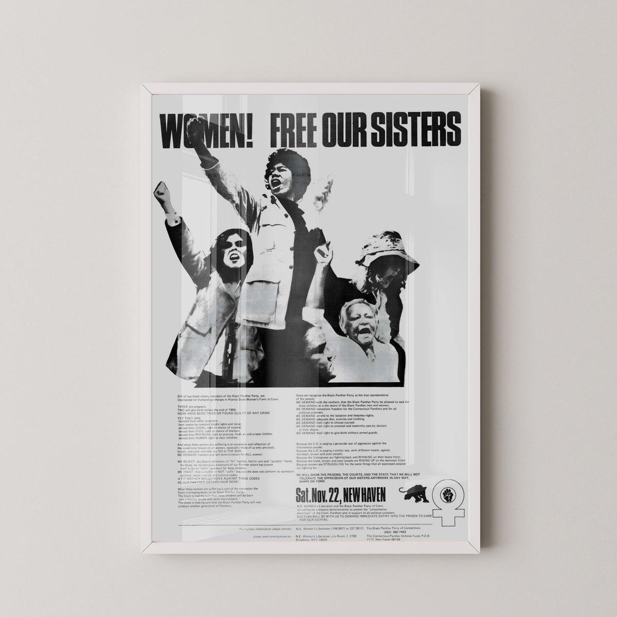 Black Panther Women Poster – Feminist Movement Art – white frame mockup