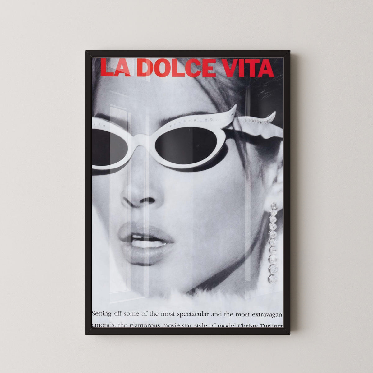 La Dolce Vita Italian Film Poster – black frame mockup