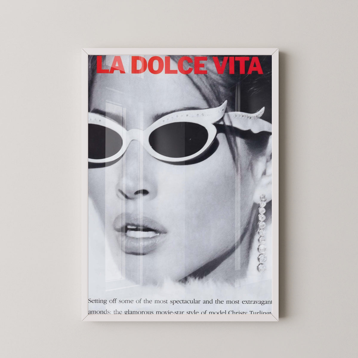 La Dolce Vita Italian Film Poster – white frame mockup