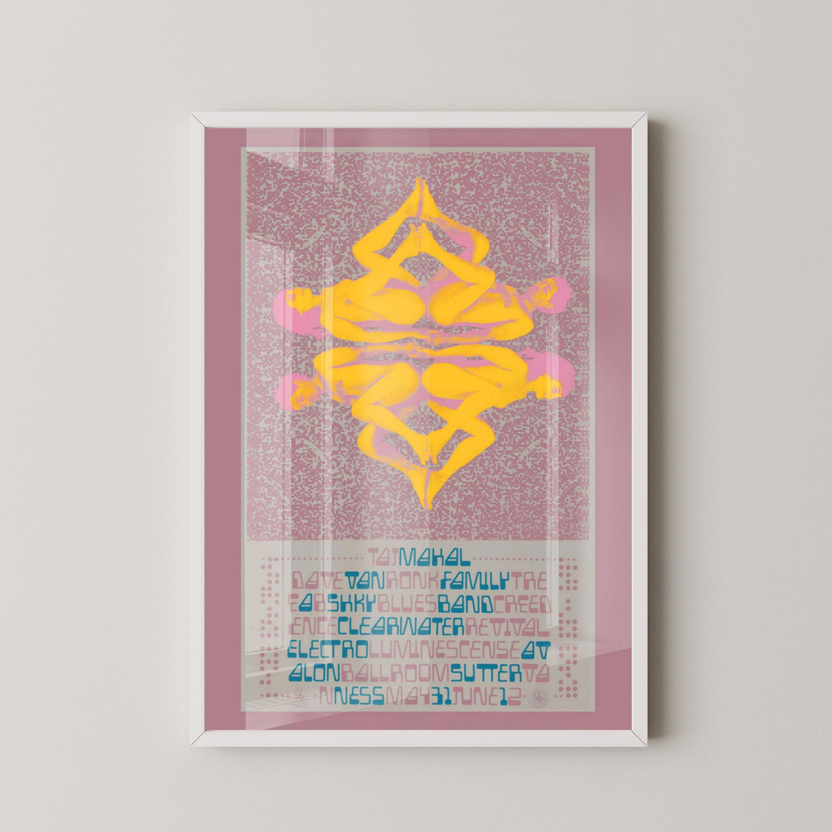 Creedence Clearwater Revival 1968 Concert Poster – white frame mockup