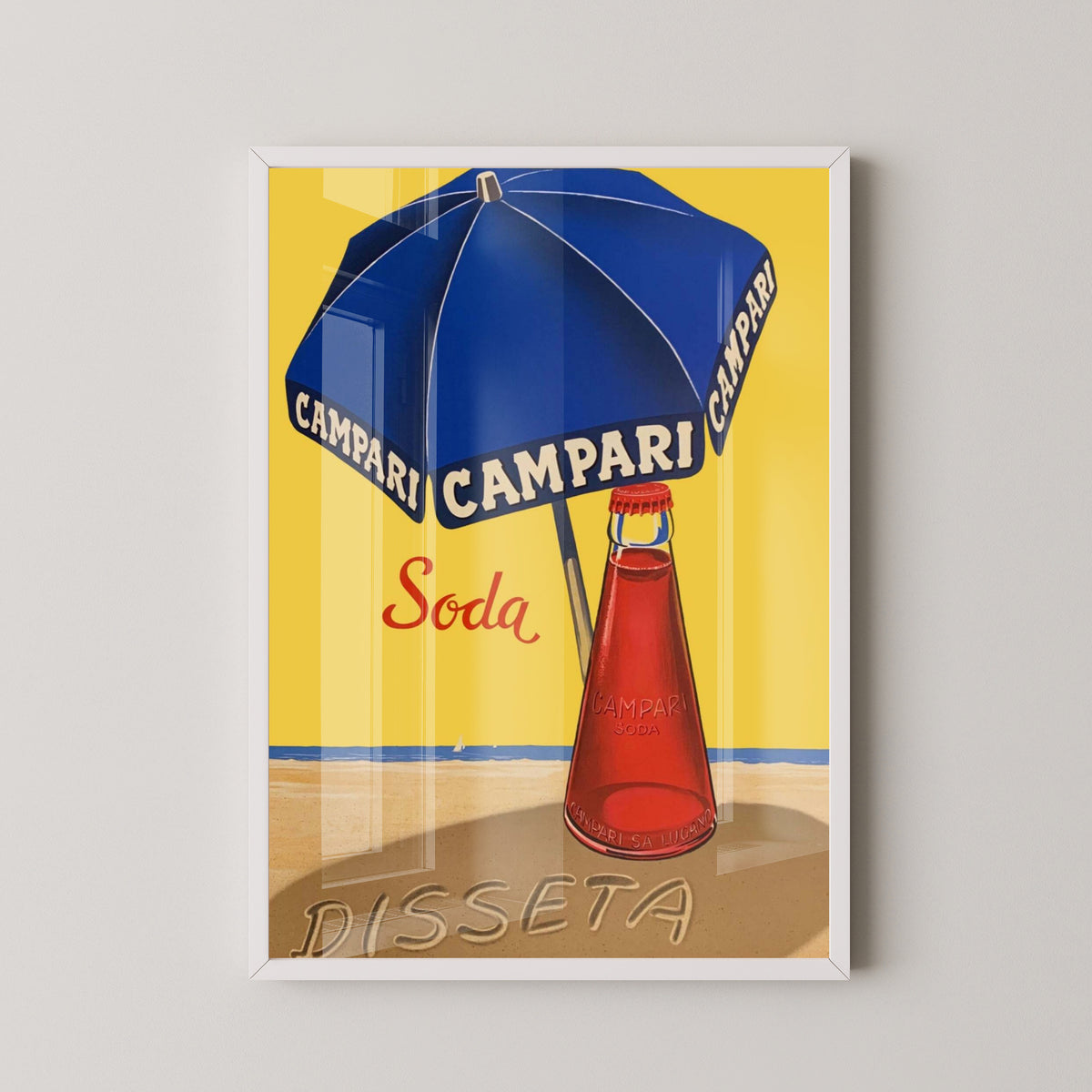 Campari Soda Vintage Poster – Italian Aperitivo Art – white frame mockup