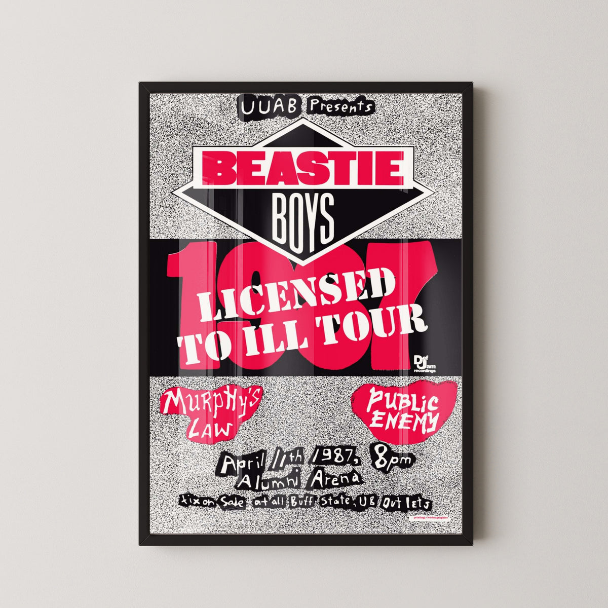 Beastie Boys Vintage Concert Poster – Hip-Hop Print – black frame mockup