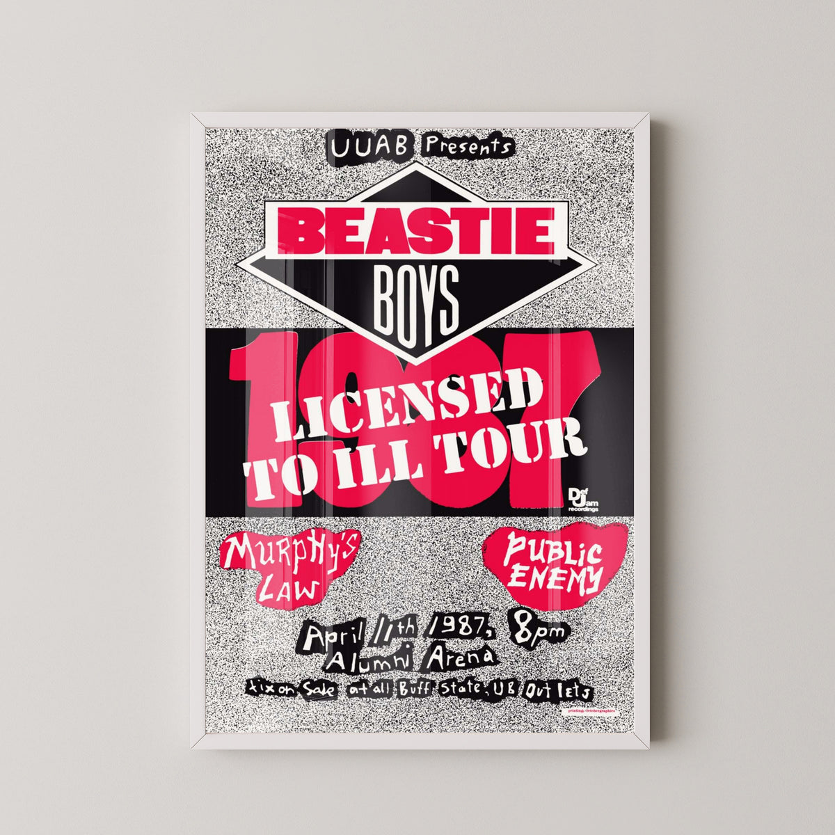 Beastie Boys Vintage Concert Poster – Hip-Hop Print – white frame mockup