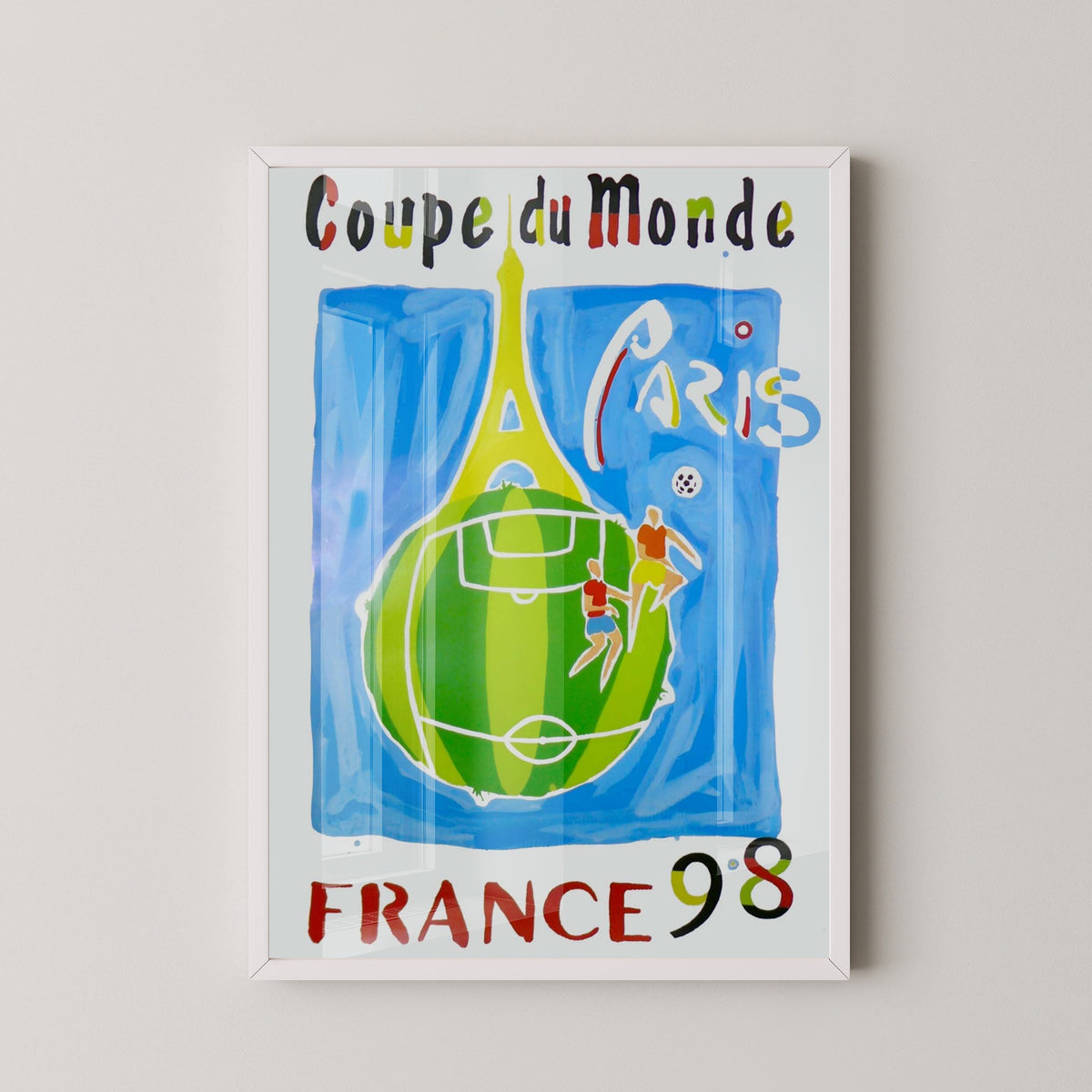 France 1998 World Cup Victory Poster – Soccer Art – white frame mockup