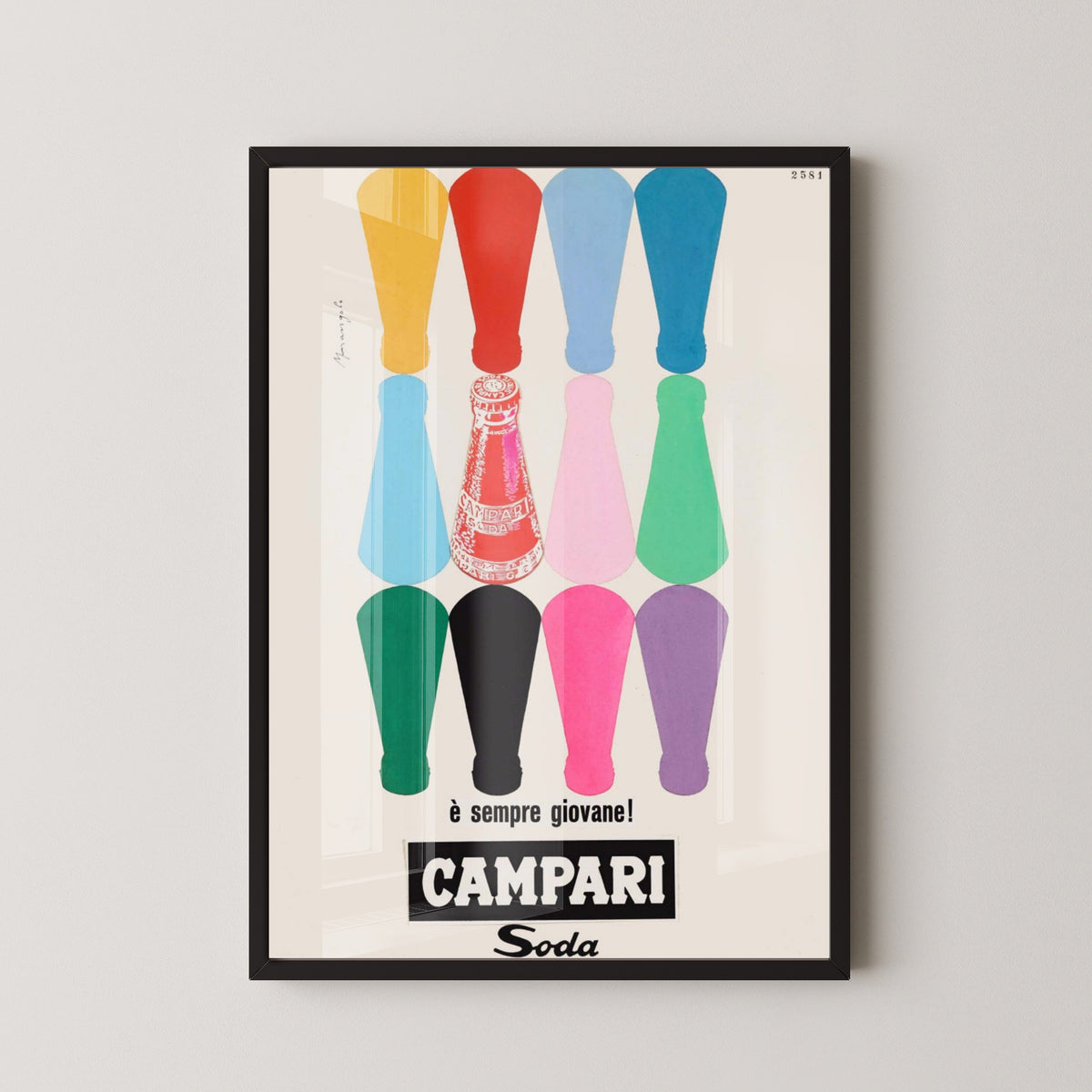 Campari Liqueur Poster – Stylish Italian Bar Art – black frame mockup