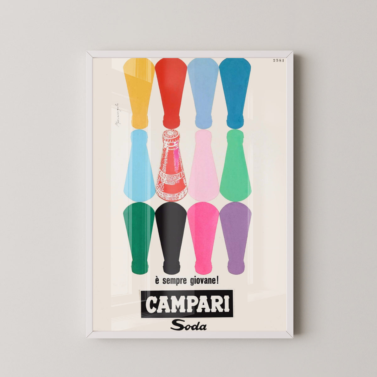 Campari Liqueur Poster – Stylish Italian Bar Art – white frame mockup
