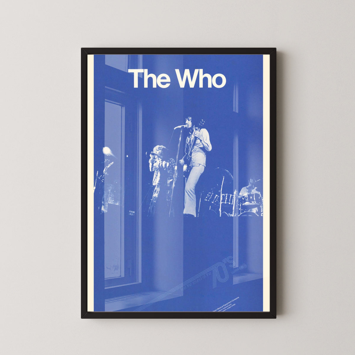 The Who Concert Poster – Vintage British Rock Art – black frame mockup