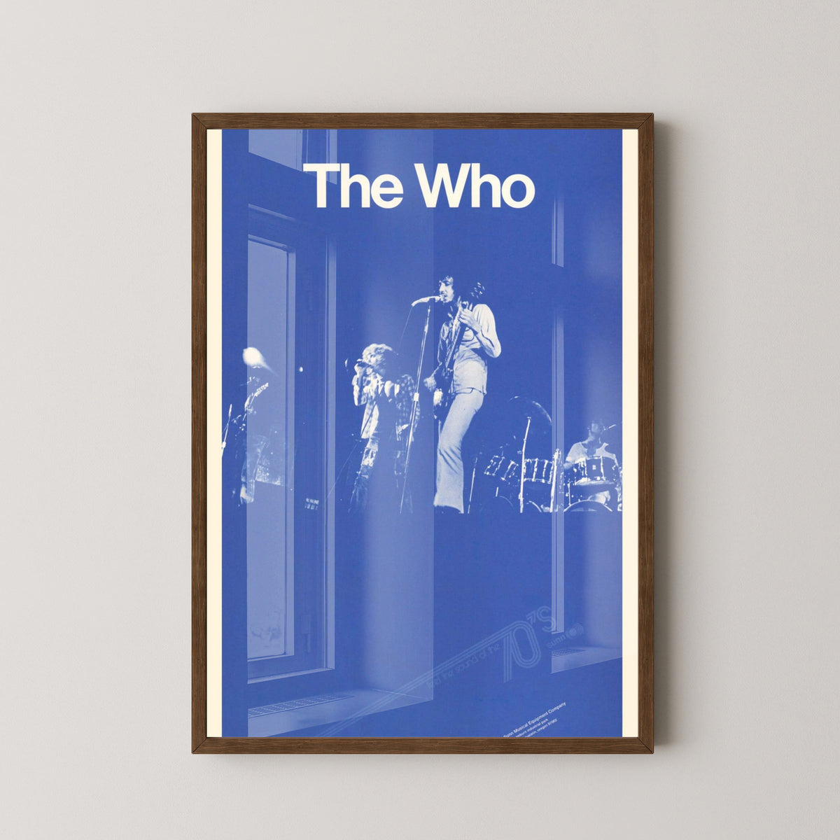 The Who Concert Poster – Vintage British Rock Art – dark wood frame mockup