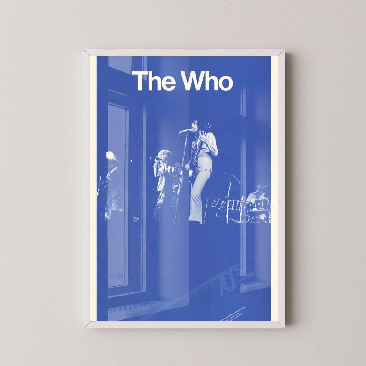The Who Concert Poster – Vintage British Rock Art – white frame mockup