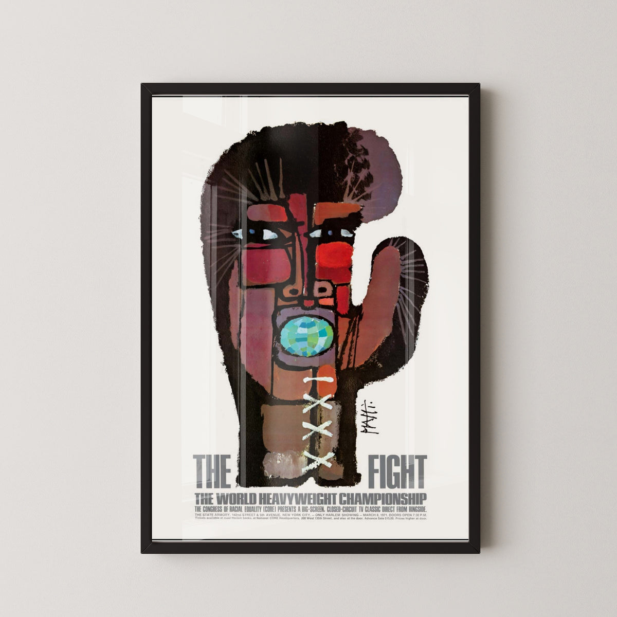 Vintage Boxing Poster | Heavyweight Championship – black frame mockup