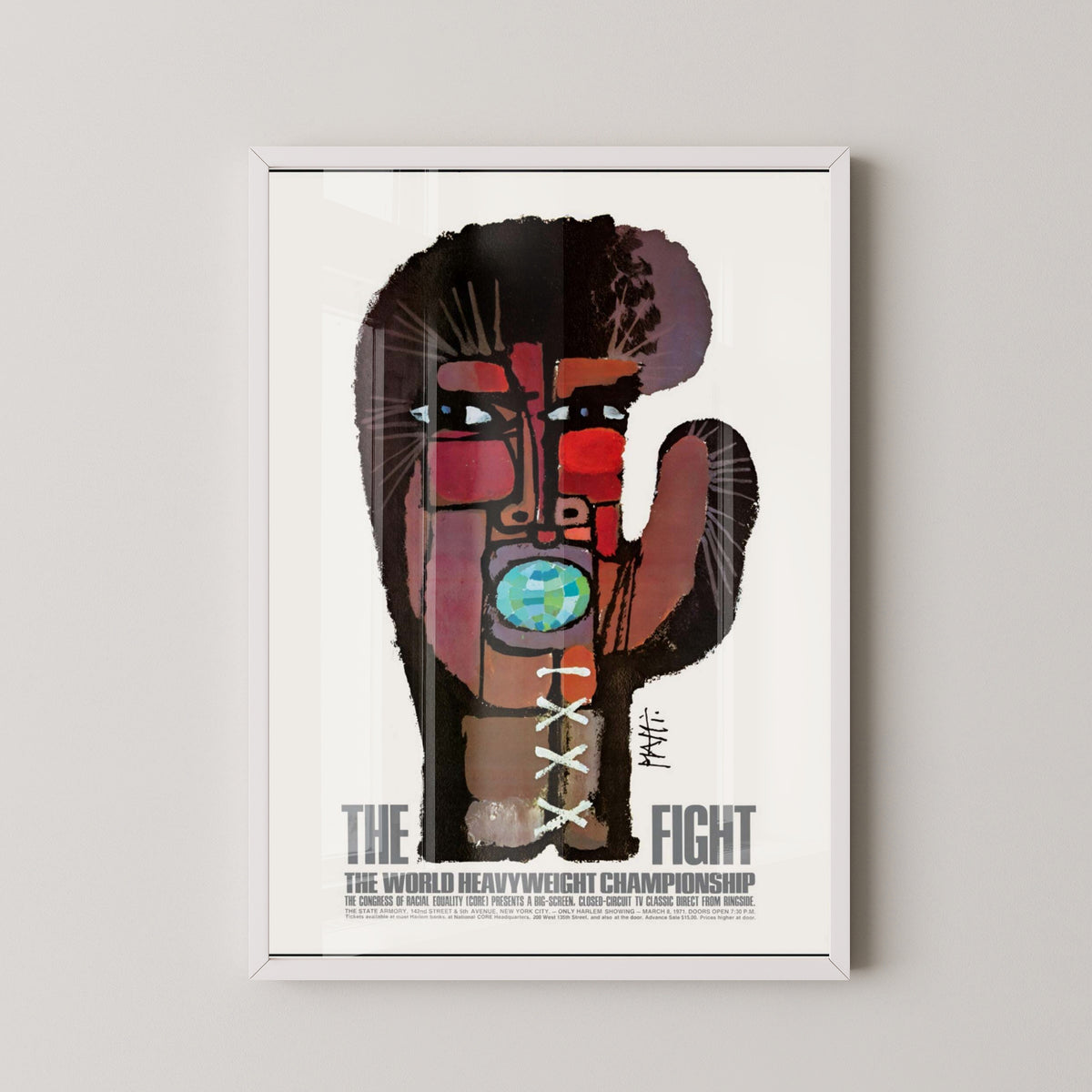 Vintage Boxing Poster | Heavyweight Championship – white frame mockup