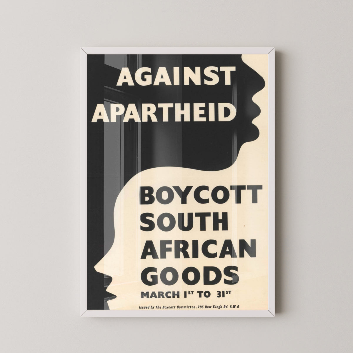 Anti-Apartheid Protest Poster – Vintage Activism Art – white frame mockup