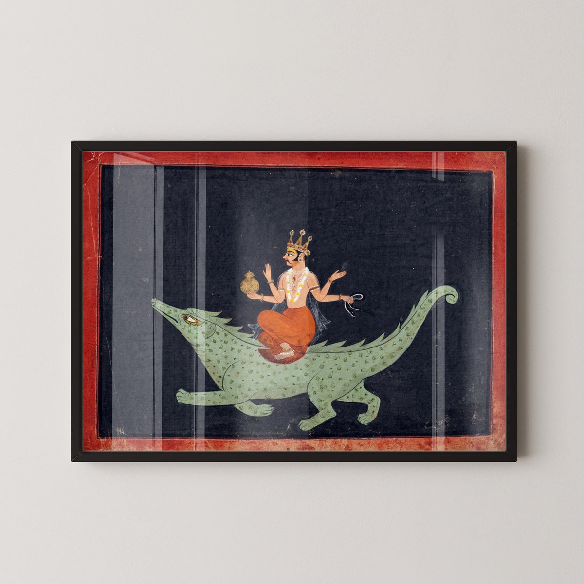 Varuna Poster – Hindu God of Water & Cosmic Order – black frame mockup