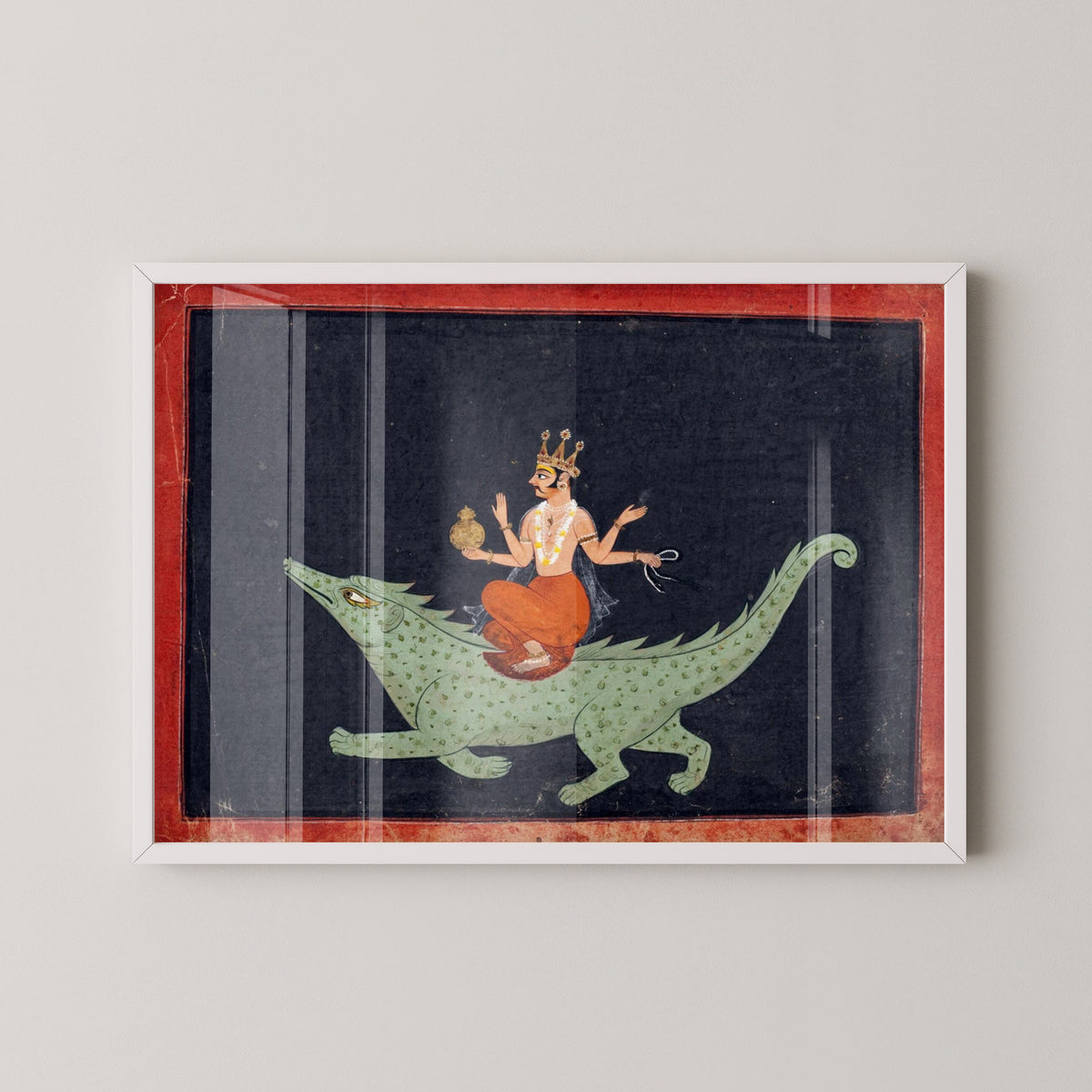Varuna Poster – Hindu God of Water & Cosmic Order – white frame mockup