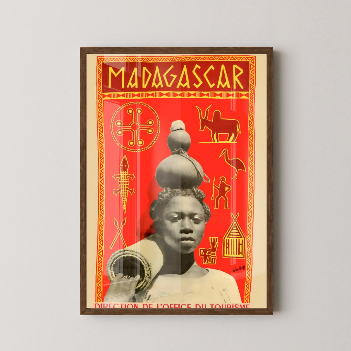 Madagascar Poster | African Travel Wall Art – dark wood frame mockup