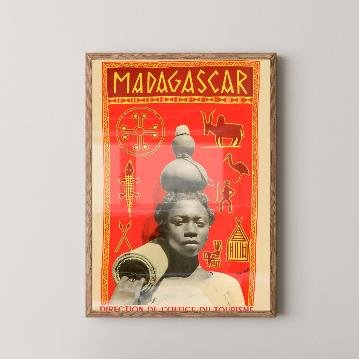 Madagascar Poster | African Travel Wall Art – light wood frame mockup