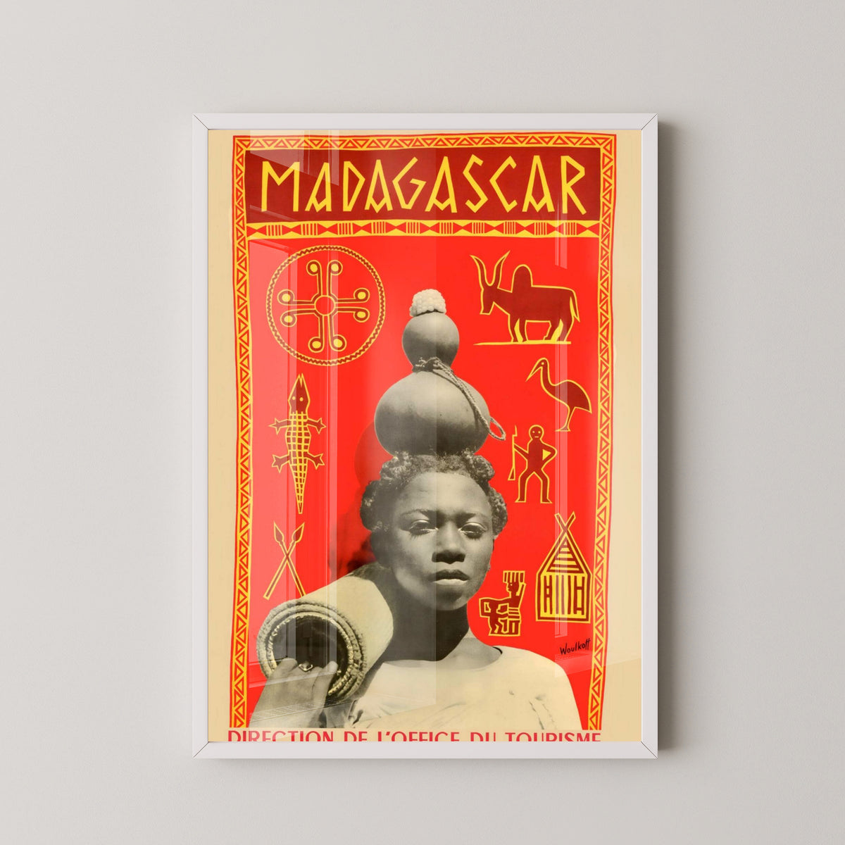 Madagascar Poster | African Travel Wall Art – white frame mockup