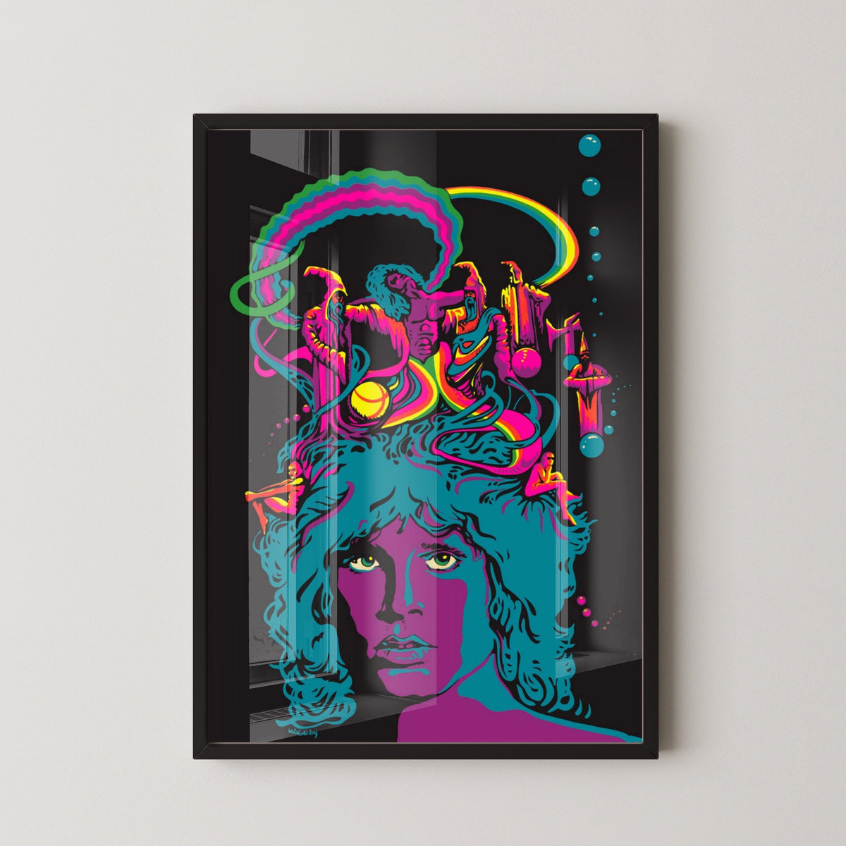 Jim Morrison Poster – Vintage The Doors Rock Art – black frame mockup