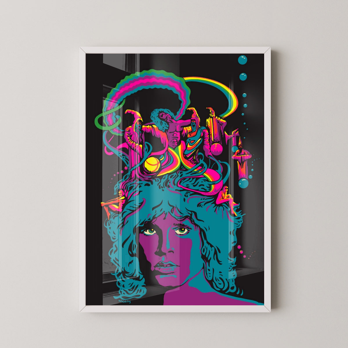 Jim Morrison Poster – Vintage The Doors Rock Art – white frame mockup