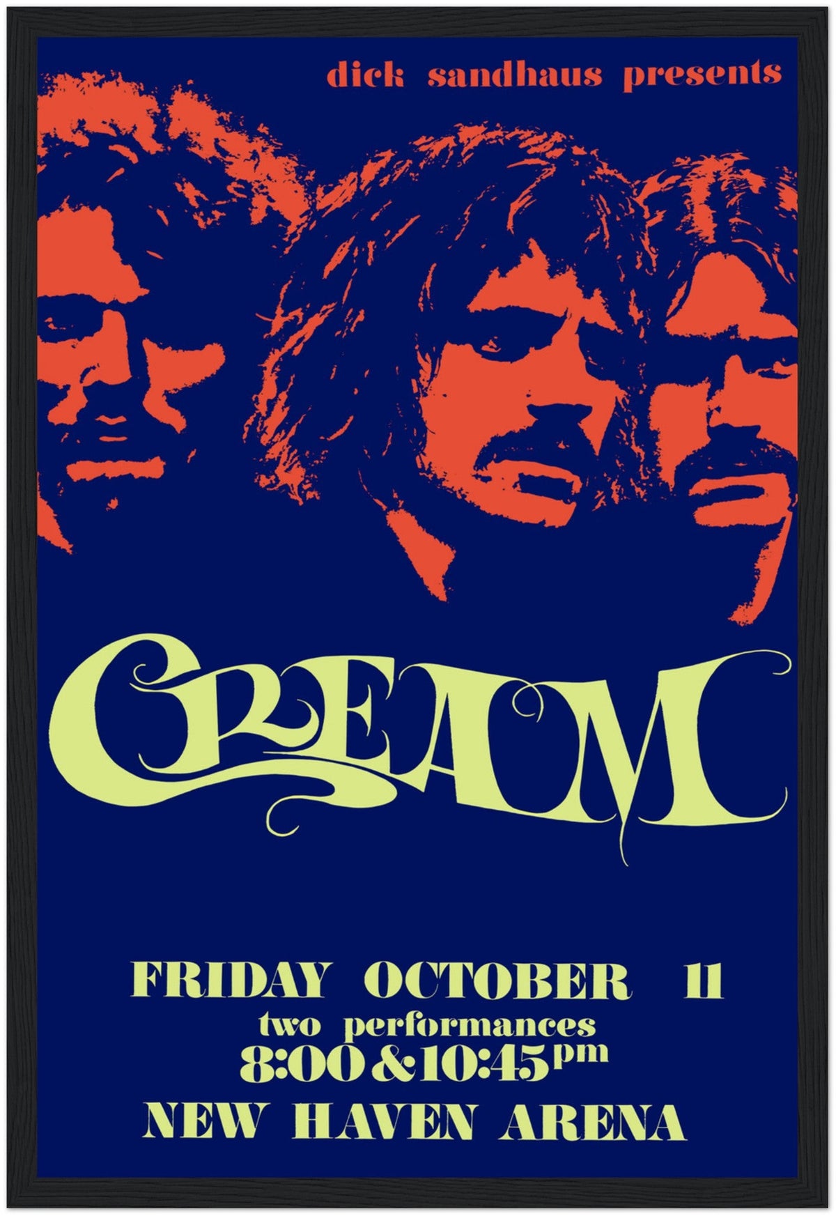 Cream New Haven Concert Poster – black frame mockup