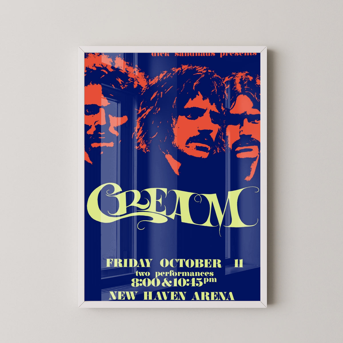 Cream New Haven Concert Poster – white frame mockup