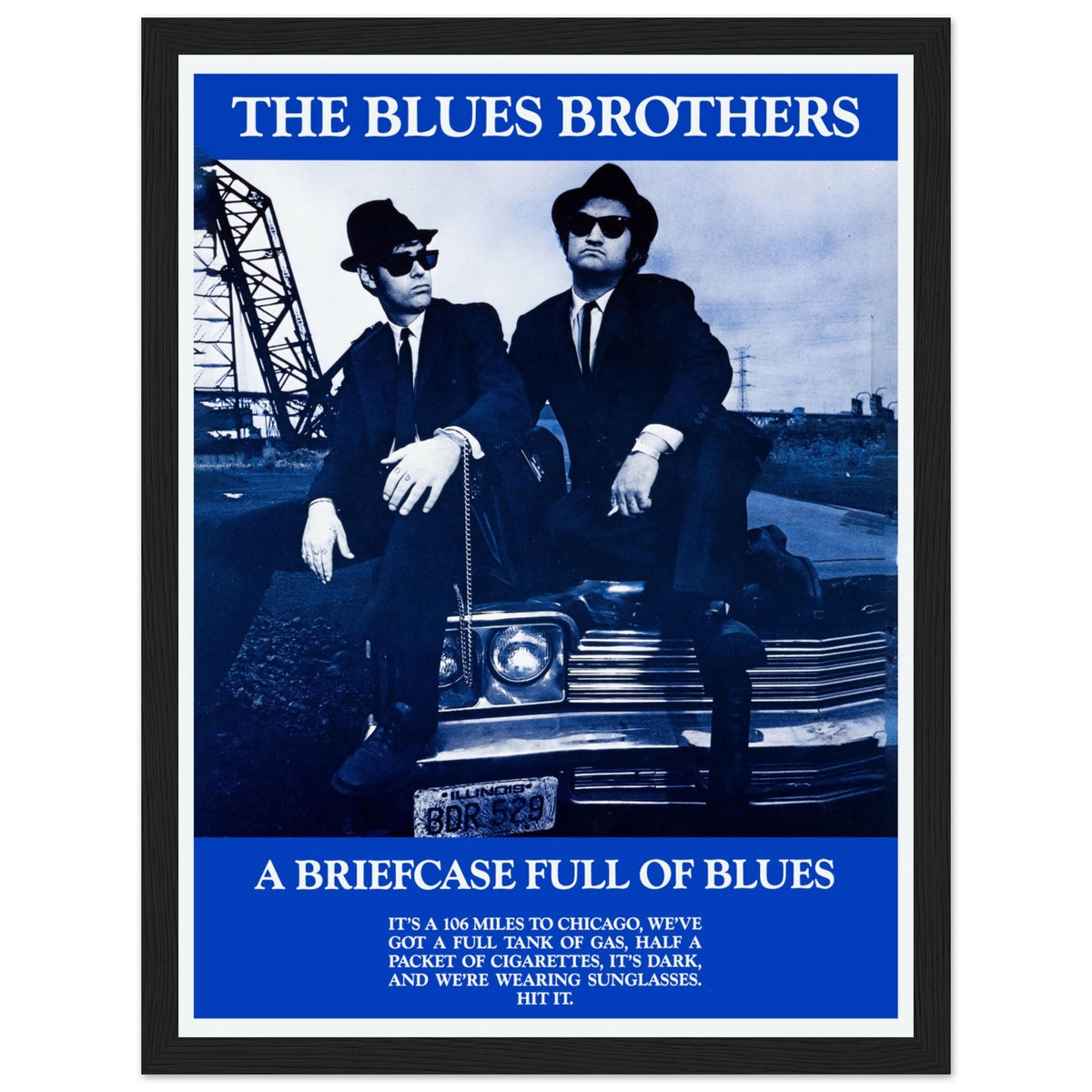 The Blues Brothers Classic Movie Poster – black frame mockup