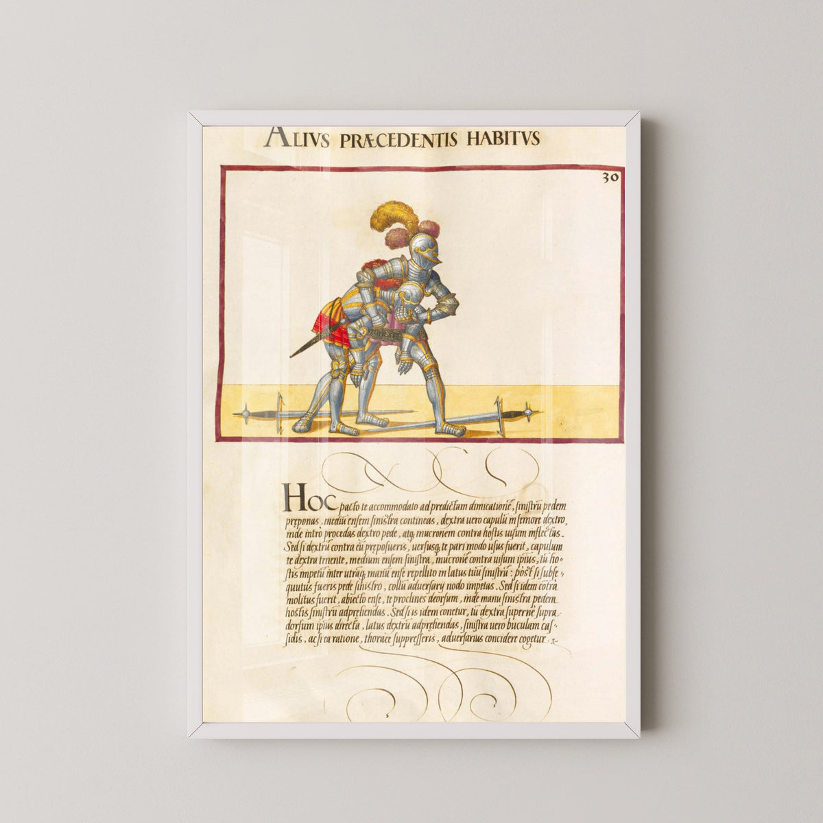 German Medieval Knights Codex Poster – white frame mockup