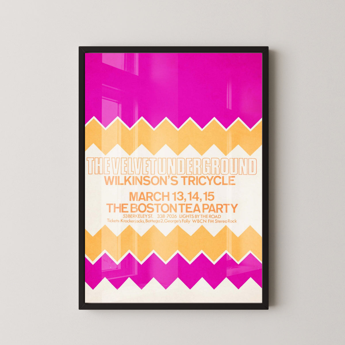 The Velvet Underground Vintage Concert Poster – black frame mockup