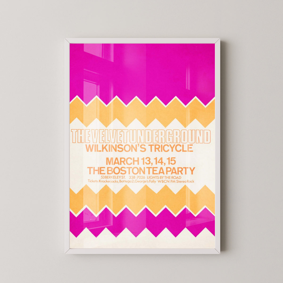 The Velvet Underground Vintage Concert Poster – white frame mockup