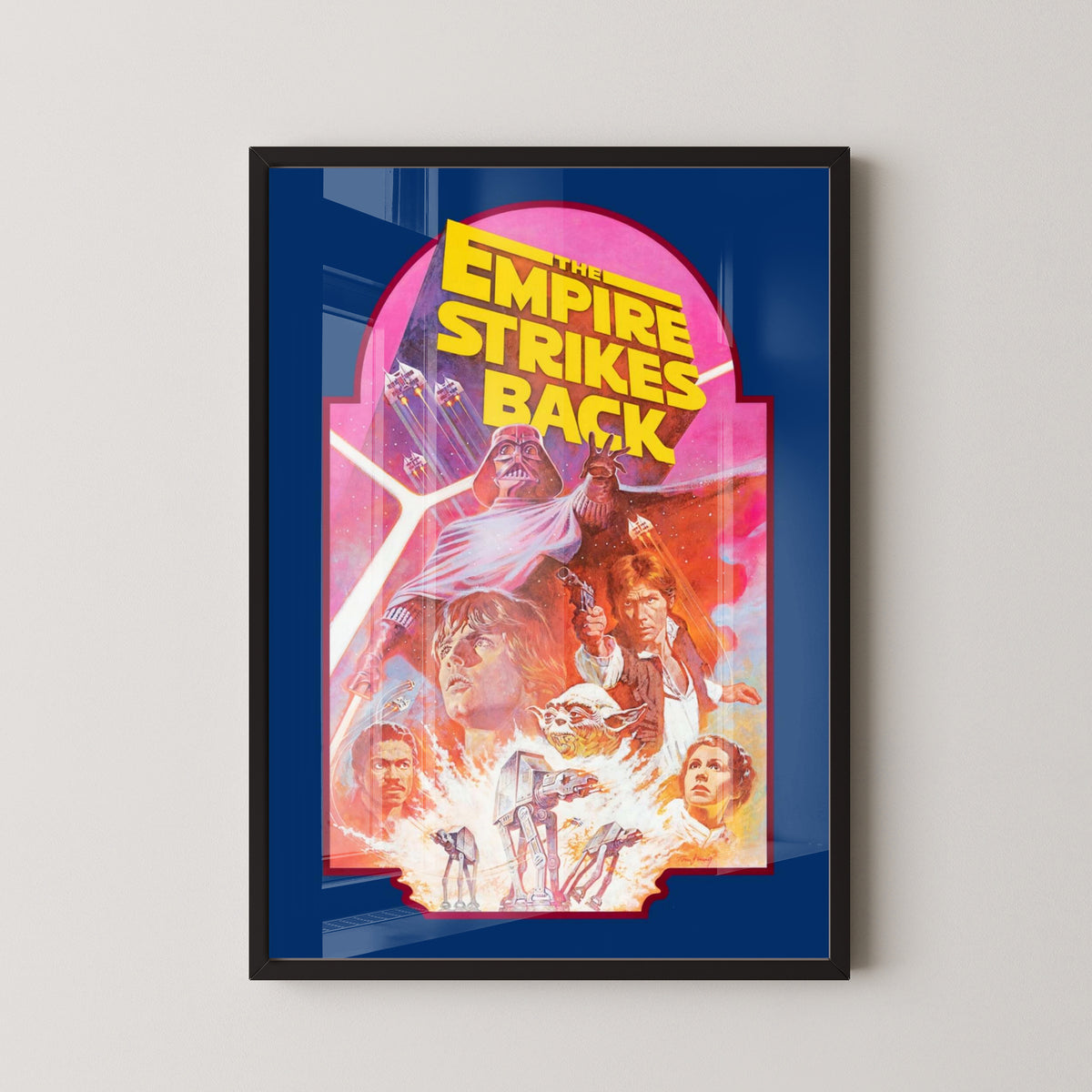 The Empire Strikes Back Poster – Star Wars Film Art – black frame mockup