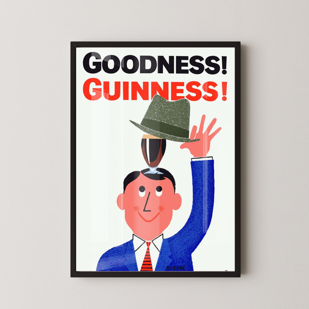 Guinness Logo Vintage Advertisement Poster – black frame mockup