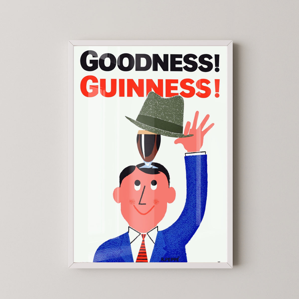 Guinness Logo Vintage Advertisement Poster – white frame mockup