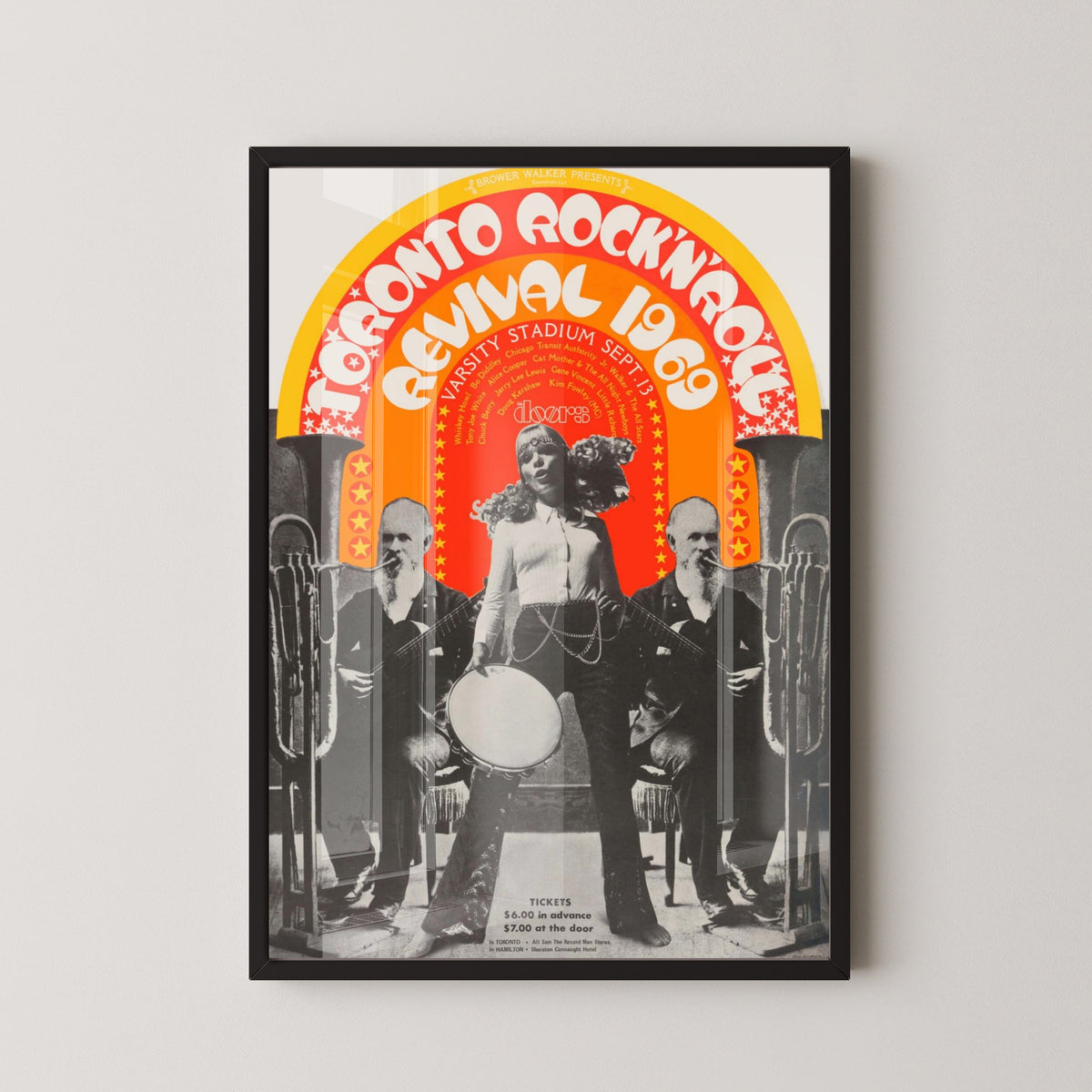 Toronto Rock and Roll Revival 1969 Festival Poster – black frame mockup