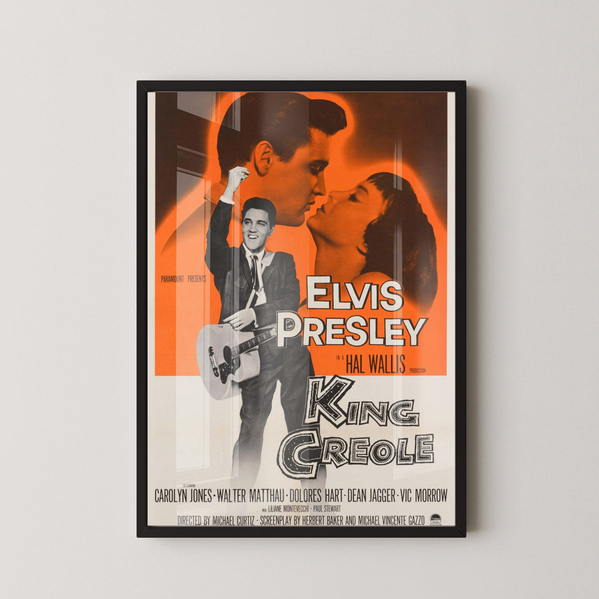 King Creole Poster – Elvis Presley Movie Art – black frame mockup