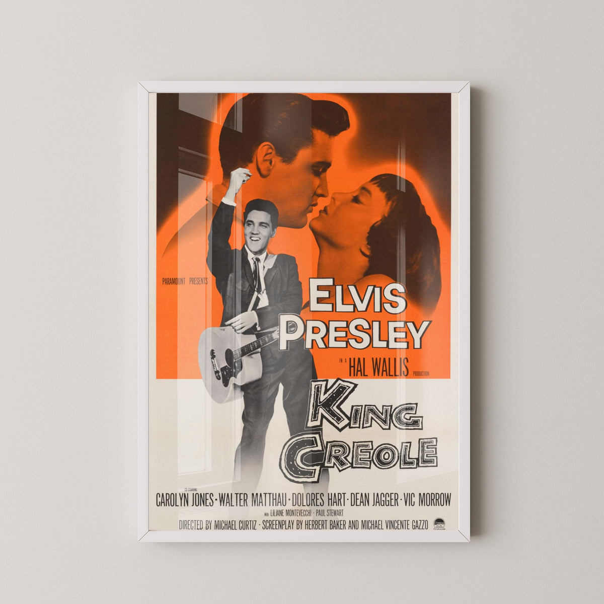 King Creole Poster – Elvis Presley Movie Art – white frame mockup