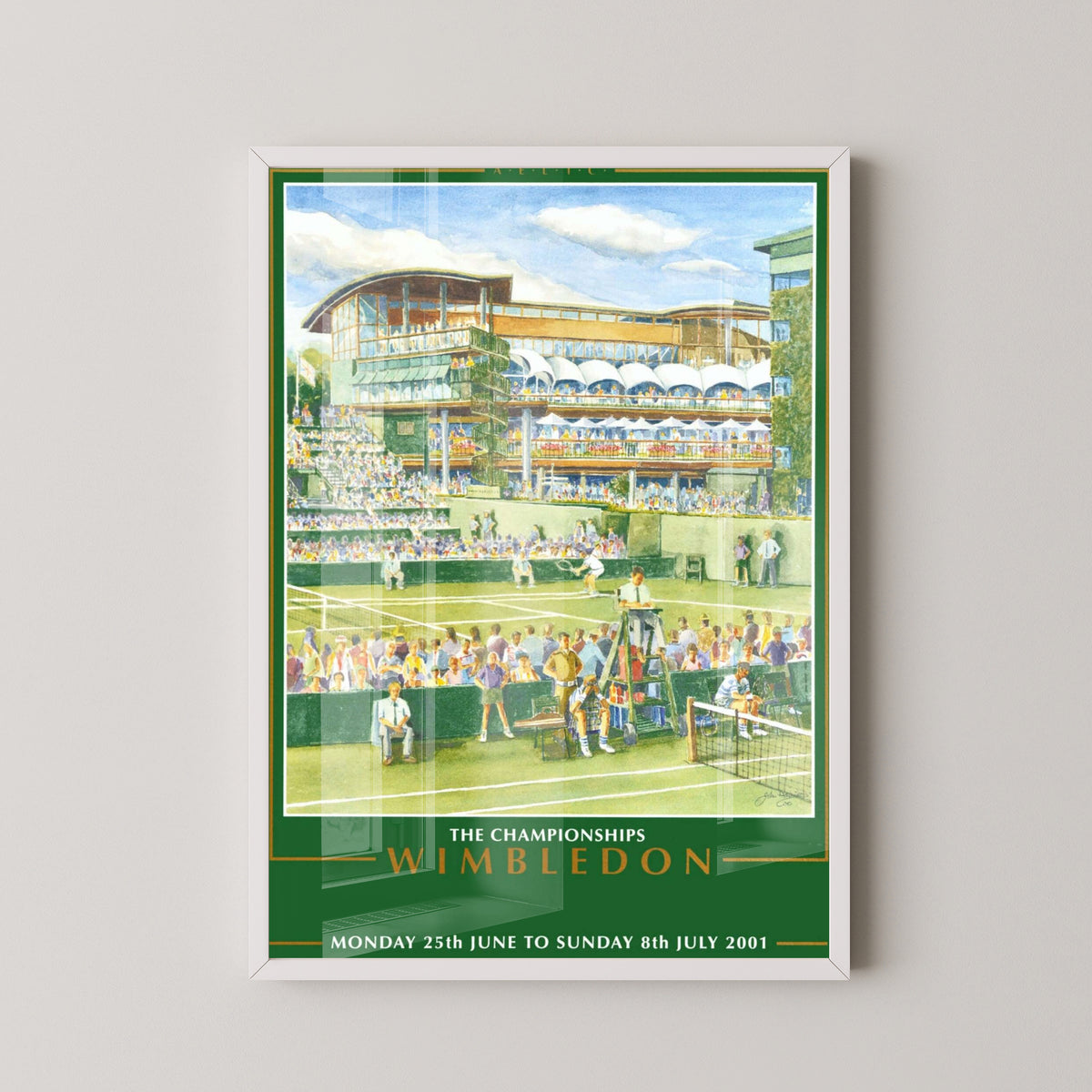 Vintage Wimbledon Poster | Classic Tennis Wall Art – white frame mockup