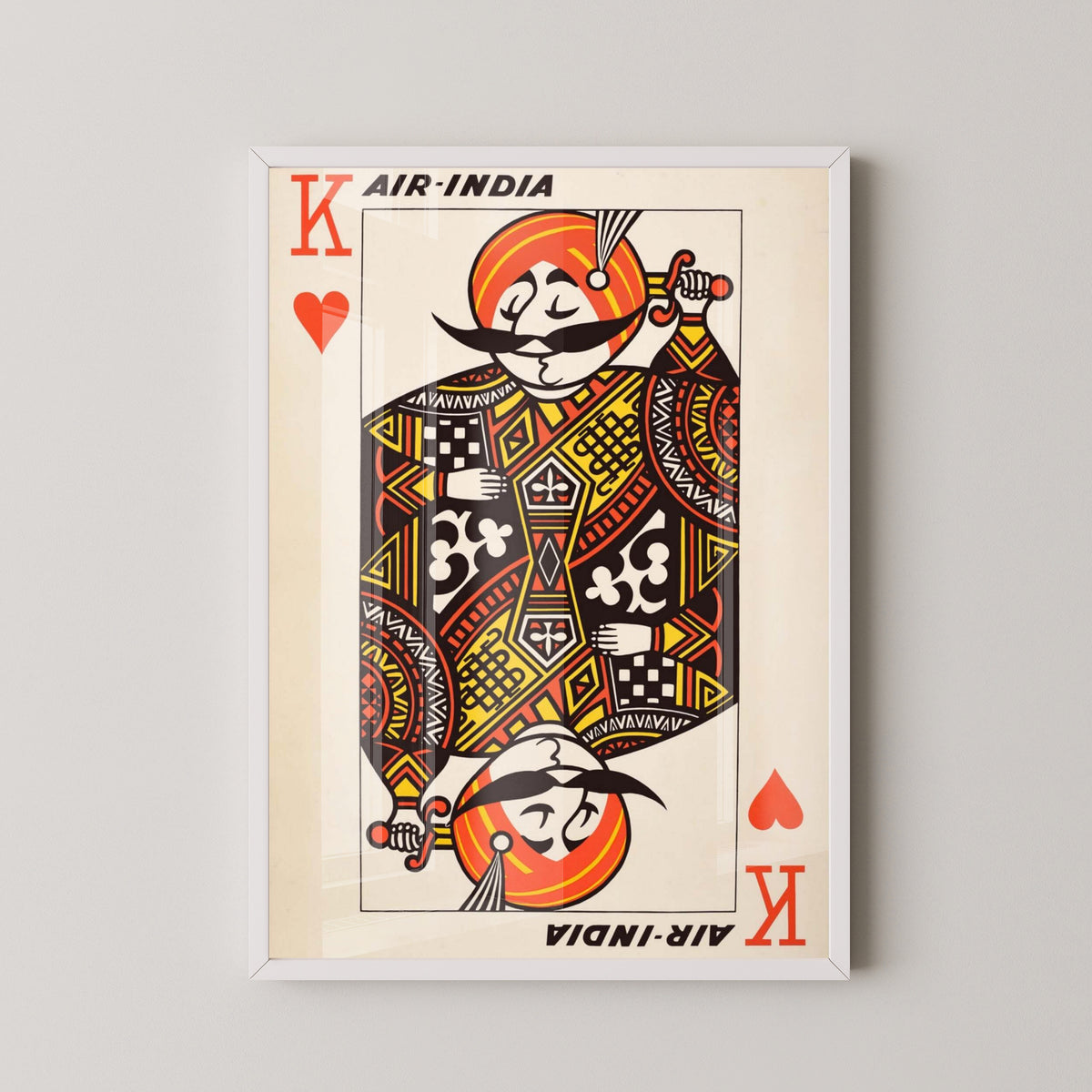 Vintage Air India Travel Poster – Airline Advertising Art – white frame mockup