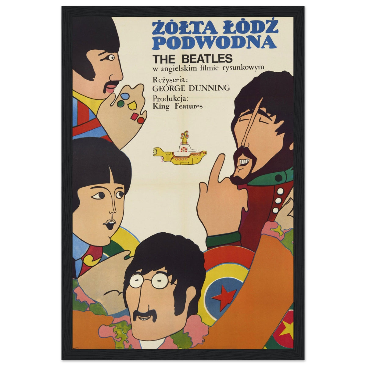 The Beatles Polish Graphic Concert Poster – black frame mockup