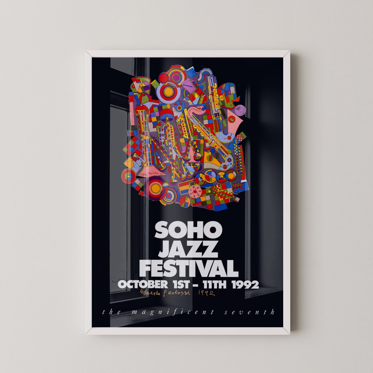 Soho Jazz Festival 1992 Poster – London Music Art – white frame mockup