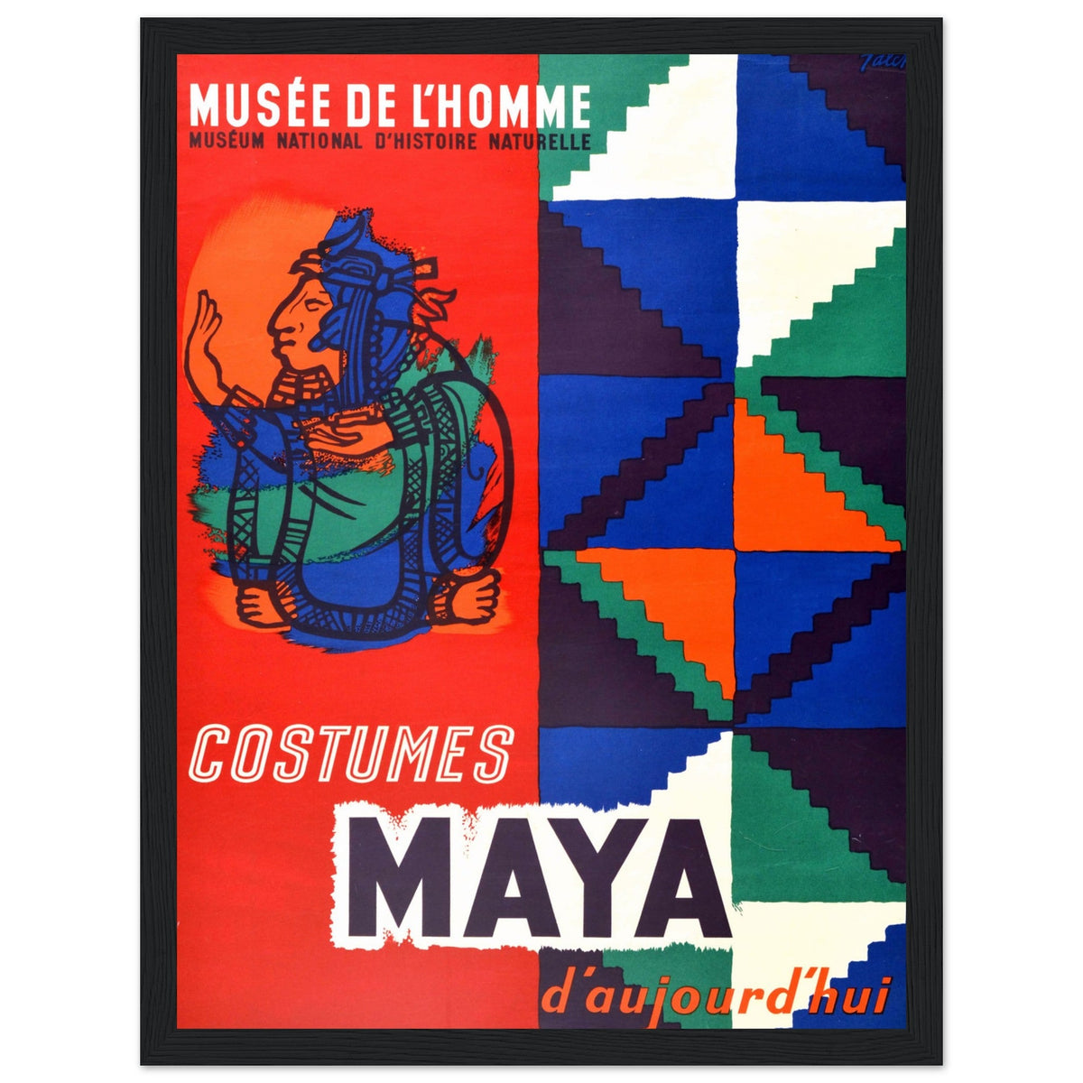 Mayan Civilisation Poster – Mesoamerican Art Print – black frame mockup