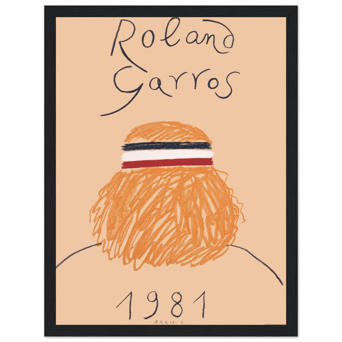Roland-Garros 1981 Poster – French Open Tennis Art – black frame mockup
