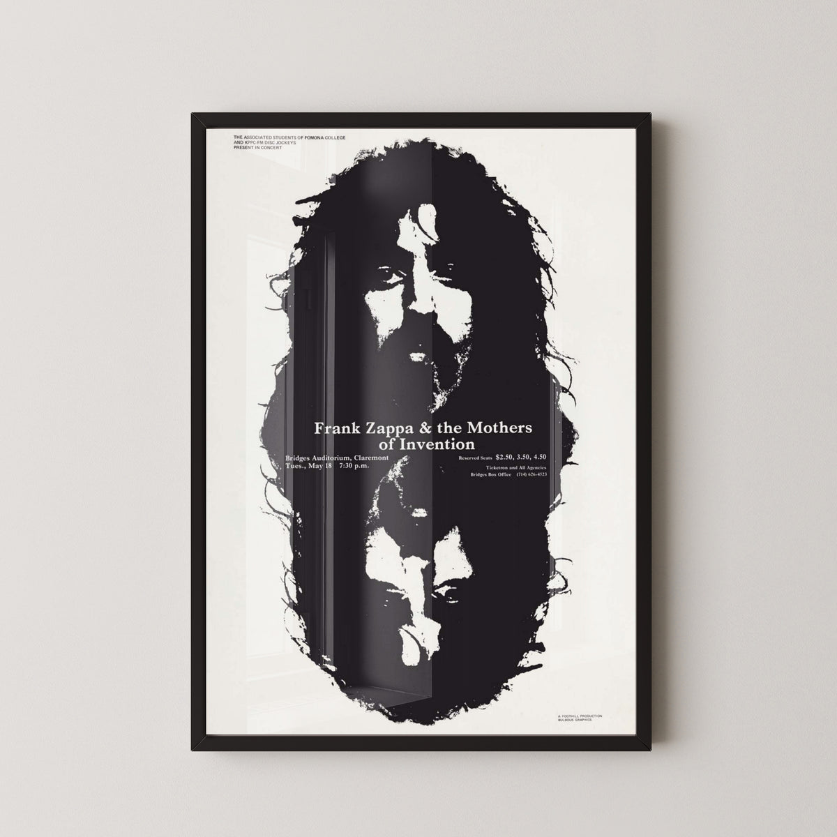 Frank Zappa Poster – Vintage Concert Poster – black frame mockup