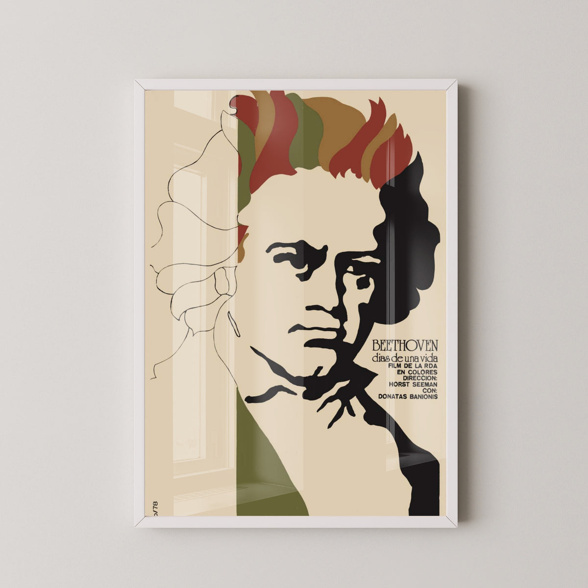 Beethoven Symphony Poster – Classical Music Art – white frame mockup