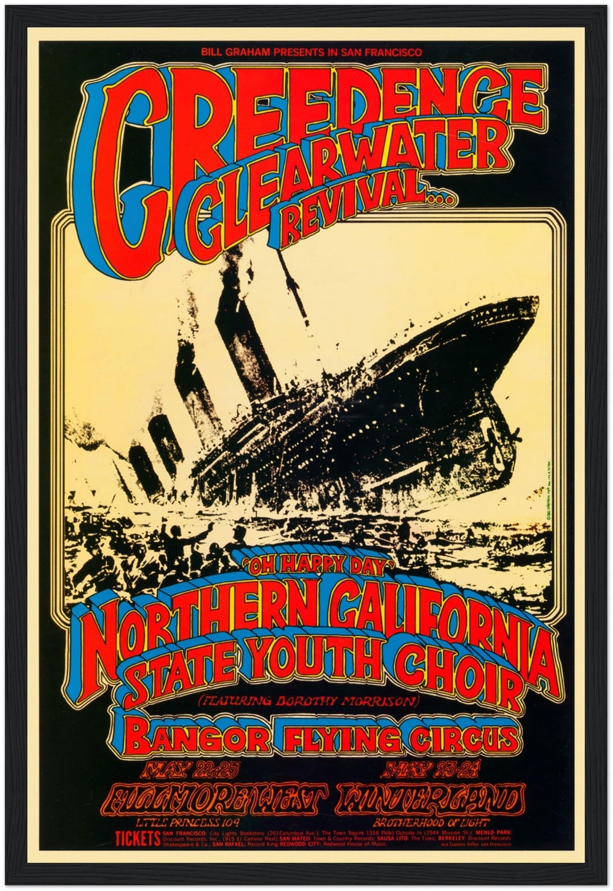 CCR Northern California Concert Poster – black frame mockup