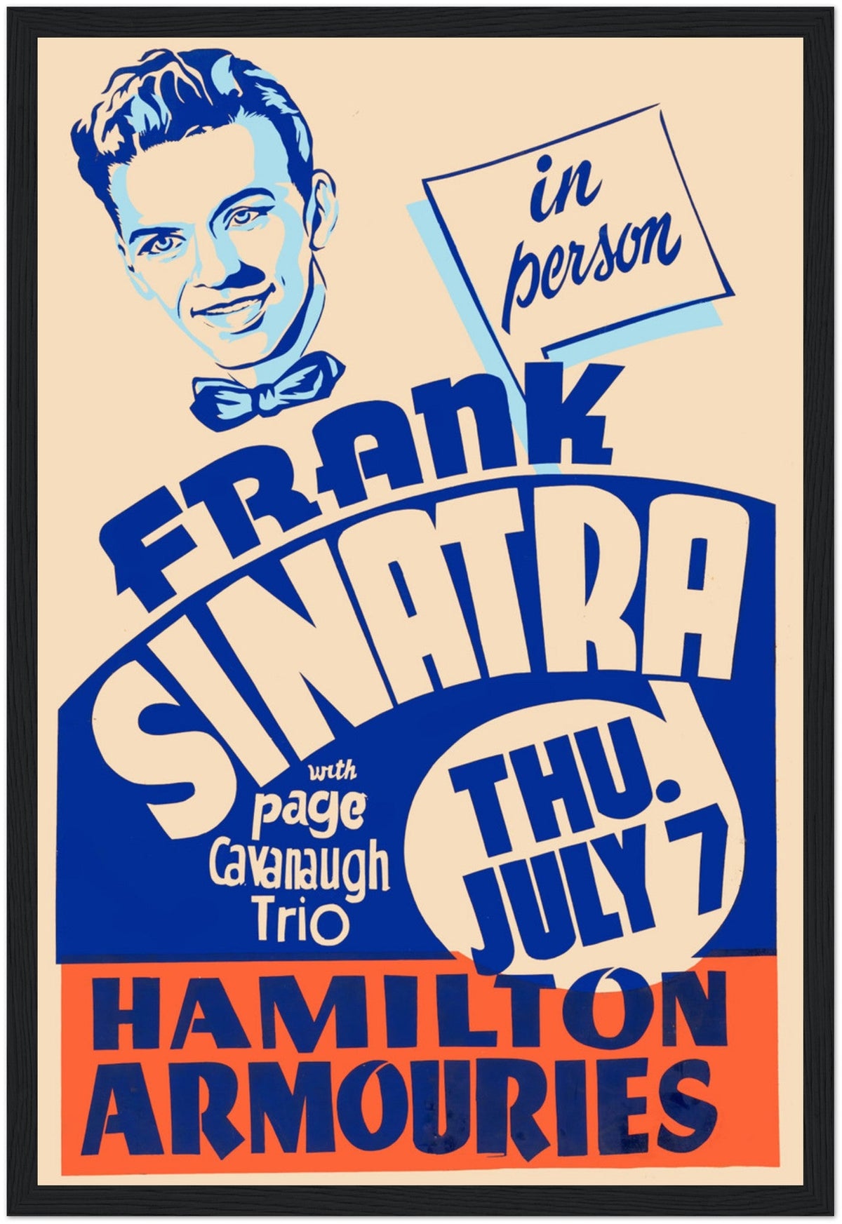 Frank Sinatra Concert Poster – Vintage Music Art – black frame mockup