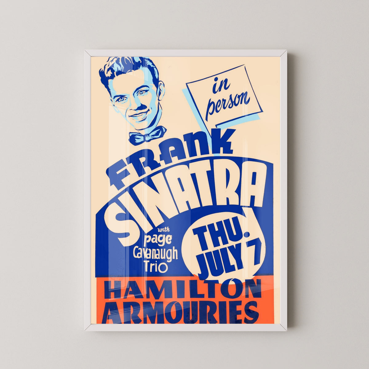 Frank Sinatra Concert Poster – Vintage Music Art – white frame mockup
