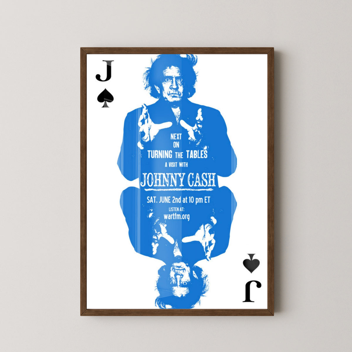 Johnny Cash Poster – Vintage Man in Black Art – dark wood frame mockup